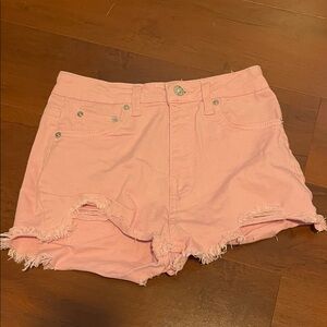 Love Tree Pink Distressed Jean Shorts
